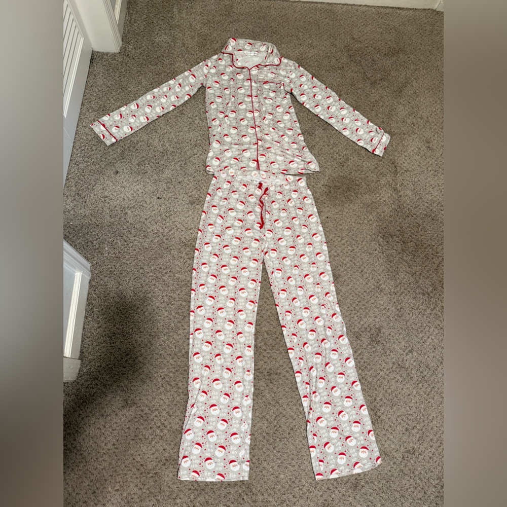 Santa Print Pajama Set